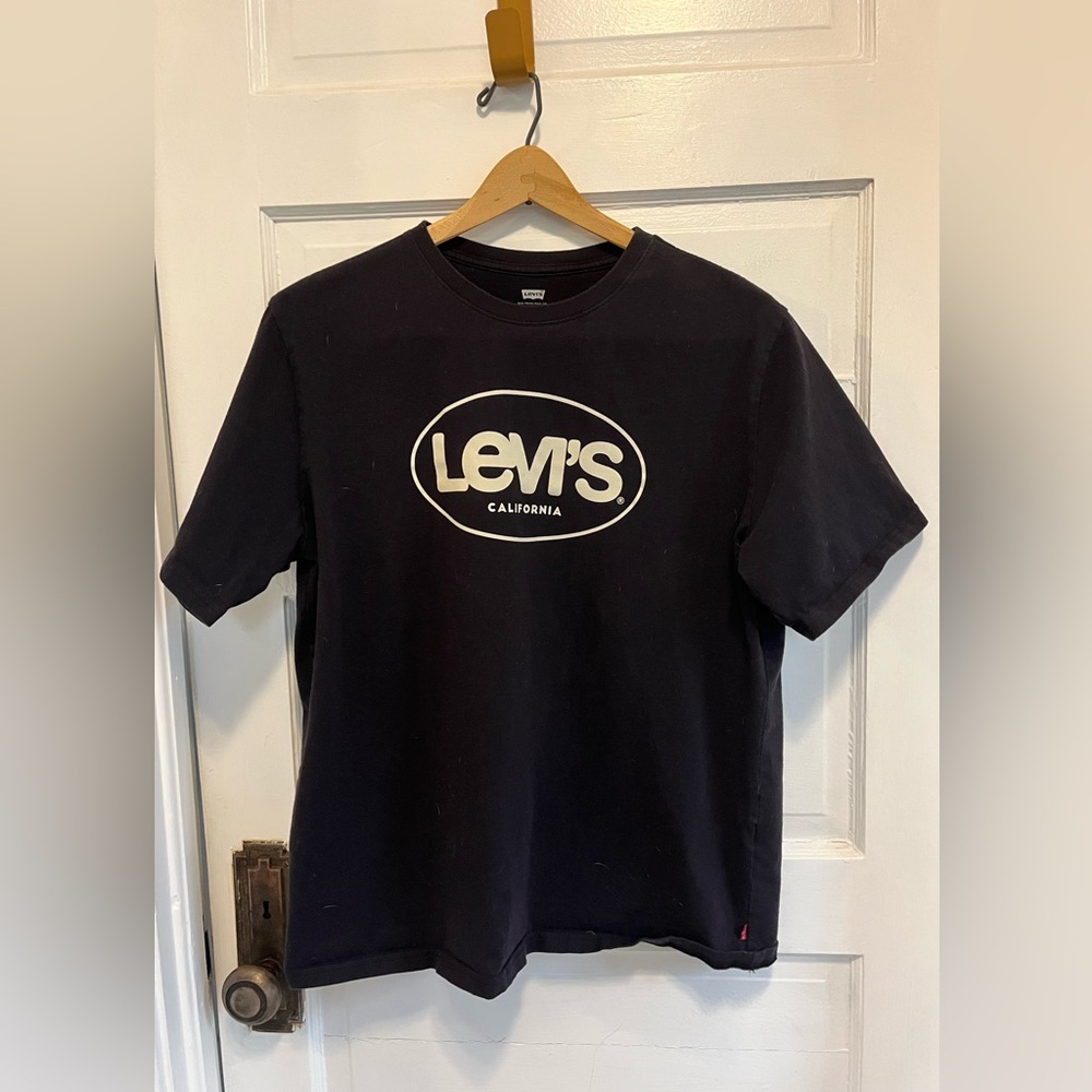 Men’s Levi’s Relaxed Fit Logo T Shirt Black White Size Medium